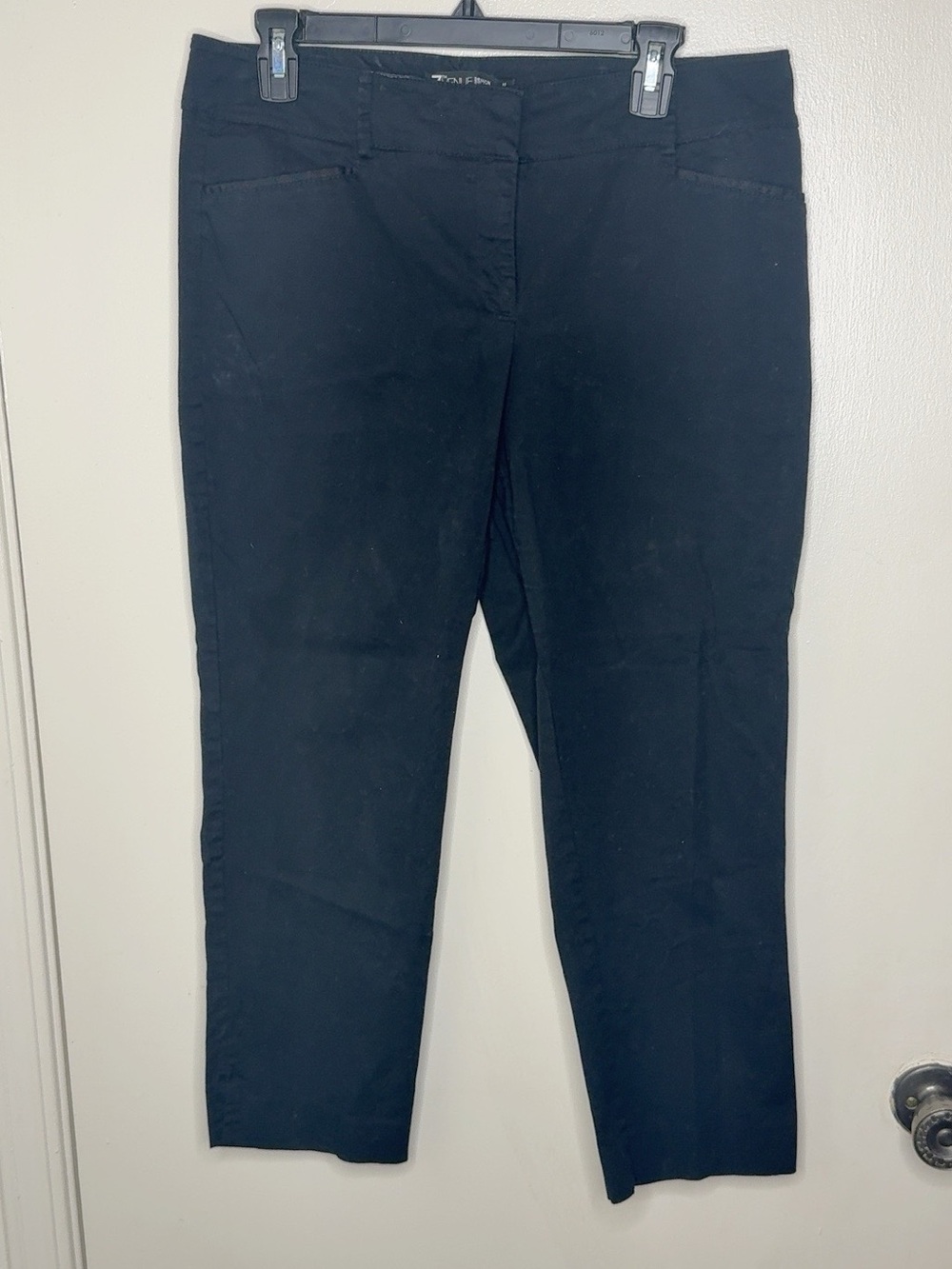 New York & Company 7th Avenue Black Cropped Pants Size 10 Stretch